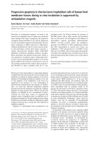 Tài liệu Báo cáo Y học: Progressive apoptosis in chorion laeve trophoblast cells of human fetal membrane tissues during in vitro incubation is suppressed by antioxidative reagents pptx