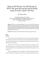 Sàng lọc đột biến gen sửa chữa bắt cặp sai MLH1 liên quan đến ung thư ruột kết không polyp di truyền ở người việt nam
