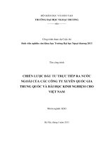 chiến lược đầu tư trực tiếp ra nước ngoài của các công ty xuyên quốc gia trung quốc và bài học linh nghiệm dành cho việt nam
