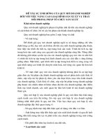 sự ảnh hưởng của quy mô doanh nghiệp đối với việc nâng cao loại hình sản xuất và thay đổi phương pháp tổ chức sản xuất