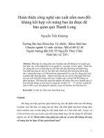 Hoàn thiện công nghệ sản xuất nấm men đối kháng kết hợp với màng bao ăn được để bảo quản quả thanh long