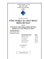 ứng dụng chất hoạt động bề mặt trong các sản phẩm tẩy rửa