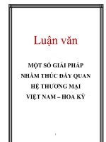 Tài liệu Luận văn: MỘT SỐ GIẢI PHÁP NHẰM THÚC ĐẨY QUAN HỆ THƯƠNG MẠI VIỆT NAM – HOA KỲ pdf
