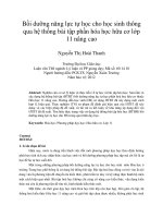 Bồi dưỡng năng lực tự học cho học sinh thông qua hệ thống bài tập phần hóa học hữu cơ lớp 11 nâng cao