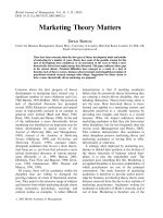 Tài liệu Marketing Theory Matters by Dawn Burton doc