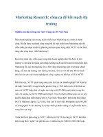 Tài liệu Marketing Research: công cụ để bắt mạch thị trường pptx