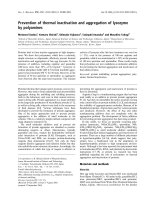 Tài liệu Báo cáo khoa học: Prevention of thermal inactivation and aggregation of lysozyme by polyamines docx