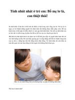 Tài liệu Tính nhút nhát ở trẻ em: Bố mẹ lơ là, con thiệt thòi! doc