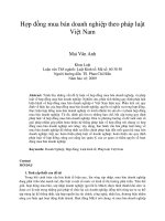 Hợp đồng mua bán doanh nghiệp theo pháp luật việt nam