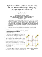 Nghiên cứu chế tạo hạt bạc có cấu trúc nano trên nền than hoạt tính và định hướng ứng dụng trong xử lý môi trường