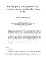 Biện pháp quản lý hoạt động tự học của học sinh trường trung học cơ sở huyện đan phượng hà nội