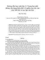 Hướng dẫn học sinh lớp 11 trung học phổ thông vận dụng hiểu biết về nghĩa của câu vào việc lĩnh hội và tạo lập văn bản