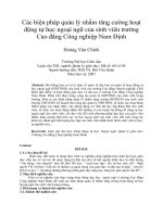 Các biện pháp quản lý nhằm tăng cường hoạt động tự học ngoại ngữ của sinh viên trường cao đẳng công nghiệp nam định