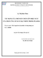 tác dụng của thế màn chắn lên hiệu suất của phản ứng áp suất hạt nhân trong plasma