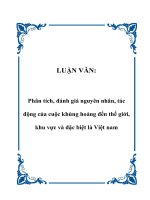 Phân tích, đánh giá nguyên nhân, tác động của cuộc khủng hoảng đến thế giới, khu vực và đặc biệt là Việt nam