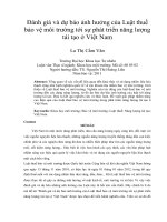 Đánh giá và dự báo ảnh hưởng của luật thuế bảo vệ môi trường tới sự phát triển năng lượng tái tạo ở việt nam