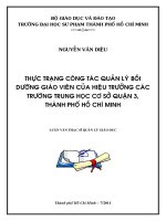thực trạng công tác quản lý bồi dưỡng giáo viên của hiệu trưởng các trường trung học cơ sở quận 3, thành phố hồ chí minh