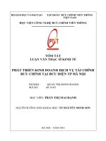 Phát triển kinh doanh dịch vụ tài chính bưu chính tại bưu điện thành phố hà nội