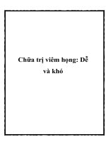 Tài liệu Chữa trị viêm họng: Dễ và khó doc