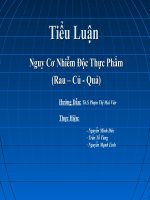 Nguy Cơ Nhiễm Độc Thực Phẩm (Rau – Củ - Quả)