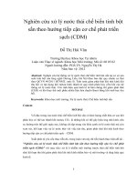 Nghiên cứu xử lý nước thải chế biến tinh bột sắn theo hướng tiếp cận cơ chế phát triển sạch (CDM)