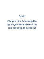 Tài liệu Đề tài: Các yếu tố ảnh hưởng đến lựa chọn chính sách cổ tức của các công ty niêm yết pptx