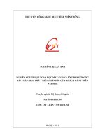 Nghiên cứu thuật toán học máy SVM và ứng dụng trong bài toán khai phá ý kiến phản hồi của khách hàng trên website