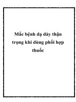 Tài liệu Mắc bệnh dạ dày thận trọng khi dùng phối hợp thuốc pdf