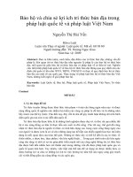 Bảo hộ và chia sẻ lợi ích tri thức bản địa trong pháp luật quốc tế và pháp luật việt nam