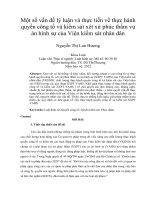 Một số vấn đề lý luận và thực tiễn về thực hành quyền công tố và kiểm sát xét xử phúc thẩm vụ án hình sự của viện kiểm sát nhân dân