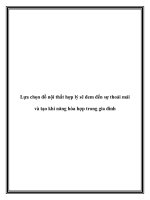 Tài liệu Lựa chọn đồ nội thất hợp lý sẽ đem đến sự thoải mái và tạo khí năng hòa hợp trong gia đình potx