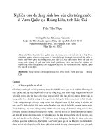 Nghiên cứu đa dạng sinh học của côn trùng nước ở vườn quốc gia hoàng liên, tỉnh lào cai