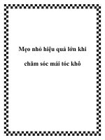 Tài liệu Mẹo nhỏ hiệu quả lớn khi chăm sóc mái tóc khô docx