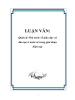 Quản lý Nhà nước về giáo dục và đào tạo ở nước ta trong giai đoạn hiện nay