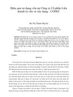 Hiệu quả sử dụng vốn tại công ty cổ phần liên doanh tư vấn và xây dựng   COFEC