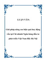 Giải pháp nâng cao hiệu quả huy động vốn tại Chi nhánh Ngân hàng đầu tư phát triển Việt Nam Bắc Hà Nội