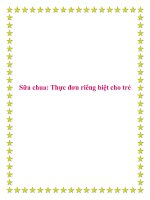 Tài liệu Sữa chua: Thực đơn riêng biệt cho trẻ. pptx