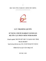 Sử dụng chuỗi MARKOV đánh giá độ tin cậy phần mềm WEB BASED