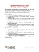 Tài liệu The Cambridge Executive MBA - Seeking Employer Support doc