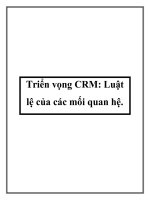 Tài liệu Triển vọng CRM: Luật lệ của các mối quan hệ ppt