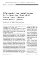 Tài liệu Differences in 4-Year Health Outcomes for Elderly and Poor, Chronically III Patients Treated in HMO and Fee-for-Service Systems ppt