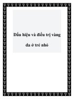 Tài liệu Dấu hiệu và điều trị vàng da ở trẻ nhỏ pptx