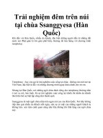 Tài liệu Trải nghiệm đêm trên núi tại chùa Ssanggyesa (Hàn Quốc) pdf