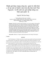Đánh giá thực trạng công tác quản lý chất thải y tế tại một số bệnh viện trên địa bàn tỉnh thái nguyên và đề xuất các giải pháp nâng cao hiệu quả quản lý