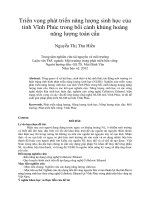 Triển vọng phát triển năng lượng sinh học của tỉnh vĩnh phúc trong bối cảnh khủng hoảng năng lượng toàn cầu
