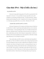 Tài liệu Giao thức IPv6 - Một số điều cần lưu ý doc