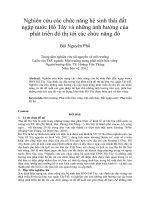 Nghiên cứu các chức năng hệ sinh thái đất ngập nước hồ tây và những ảnh hưởng của phát triển đô thị tới các chức năng đó