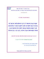 sử dụng mô hình vật lý trong dạy học chương “chất khí” lớp 10 thpt ban nâng cao nhằm tổ chức hoạt động học tập tích cực, tự lực, sáng tạo cho học sinh