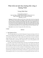 Phát triển du lịch theo hướng bền vững ở quảng ninh