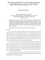 Xác định gián tiếp cloxacillin bằng phương pháp phổ hấp thụ nguyên tử (f AAS)